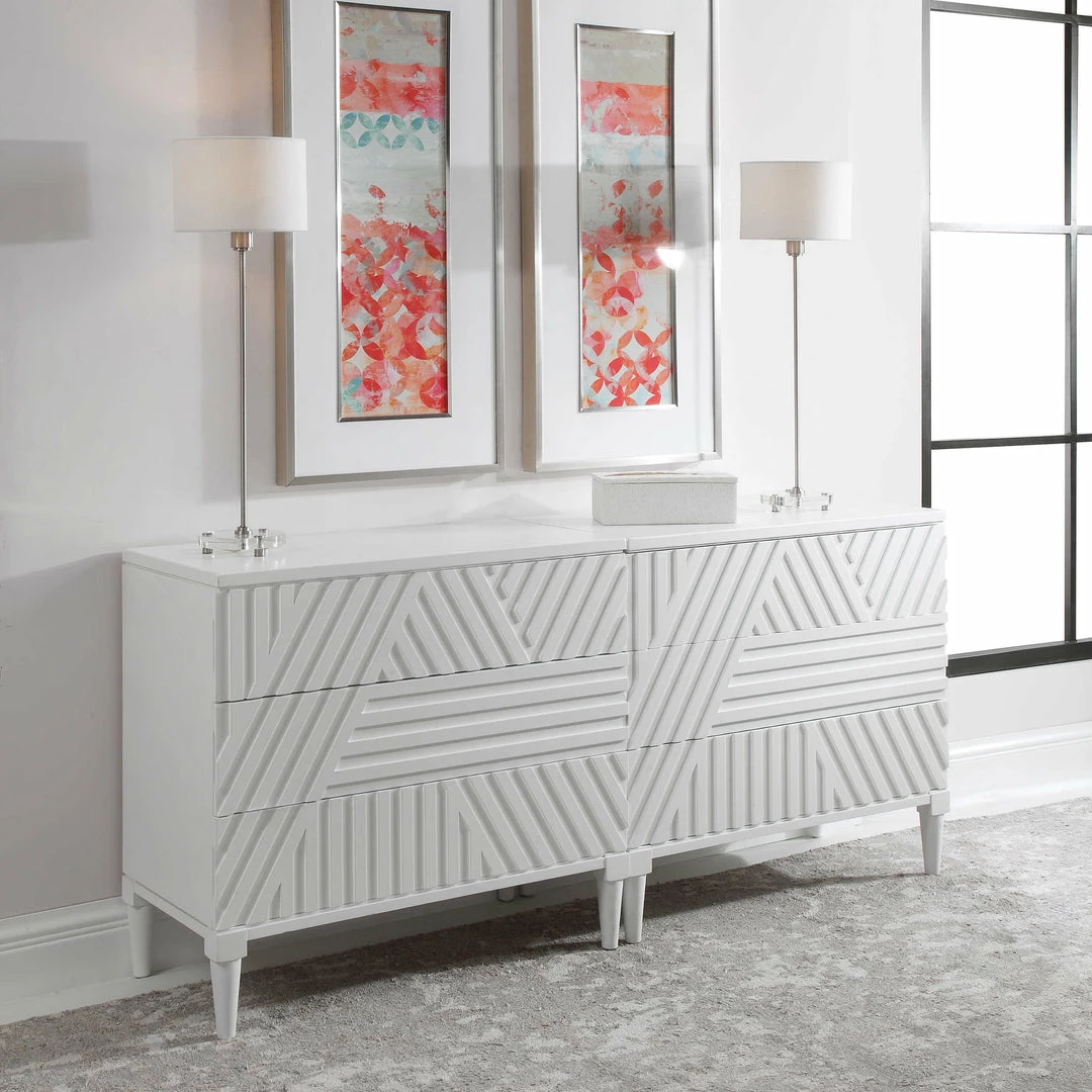 Best deal π UTTERMOST GROOVY GEOMETRIC STRIPES CHEST: WHITE π 2 UTTERMOST GROOVY GEOMETRIC STRIPES CHEST: WHITE