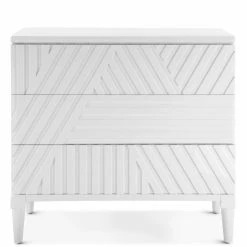 UTTERMOST GROOVY GEOMETRIC STRIPES CHEST: WHITE