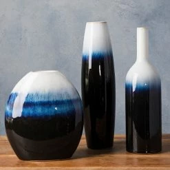 SURYA INK DIPPED CERAMIC VASES | SET OF 3 Accessories