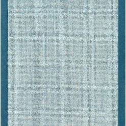 SURYA HAND TUFTED WOOL BORDER RUG: BLUE