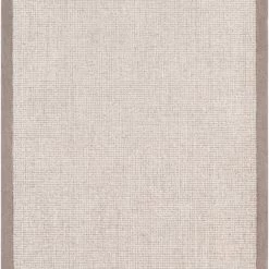 SURYA HAND TUFTED WOOL BORDER RUG: GRAY