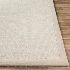 SURYA HAND TUFTED WOOL BORDER RUG: SILVER BIRCH