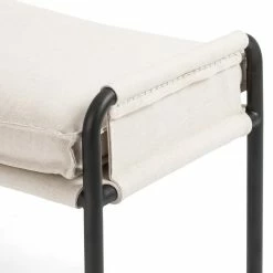 FOUR HANDS HARBOR NATURAL CANVAS ARM CHAIR + ACCENT STOOL