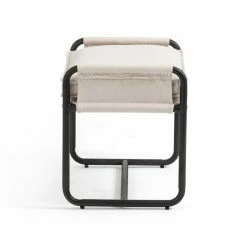 FOUR HANDS HARBOR NATURAL CANVAS ARM CHAIR + ACCENT STOOL