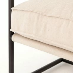 FOUR HANDS HARBOR NATURAL CANVAS ARM CHAIR + ACCENT STOOL