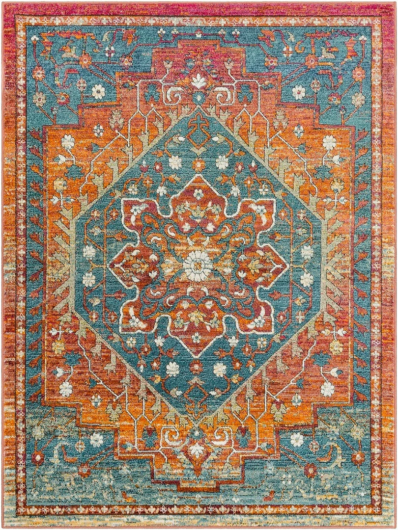 Discount 𧨠SURYA HADEYA RUG: ORANGE, AQUA π₯° 1 SURYA HADEYA RUG: ORANGE, AQUA