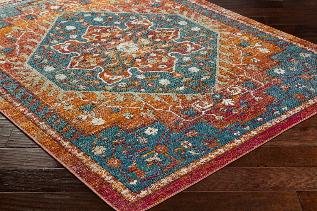 Discount 𧨠SURYA HADEYA RUG: ORANGE, AQUA π₯° 2 SURYA HADEYA RUG: ORANGE, AQUA