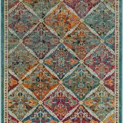 SURYA KAFELE RUG: AQUA MULTI