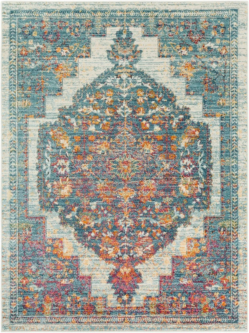 Outlet 🔥 SURYA HADREA RUG: AQUA, BERRY MULTI ⭐ 1 SURYA HADREA RUG: AQUA, BERRY MULTI