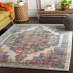 Outlet 🔥 SURYA HADREA RUG: AQUA, BERRY MULTI ⭐ 5 SURYA HADREA RUG: AQUA, BERRY MULTI