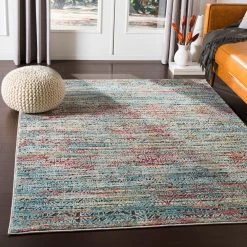 SURYA GADHI RUG: TURQUOISE, BERRY