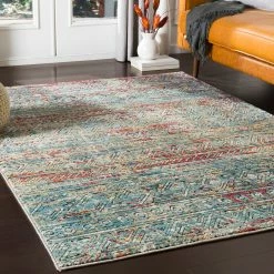 Best Pirce โญ SURYA GADHI RUG: AQUA, SUNRISE ๐ฅฐ 12 SURYA GADHI RUG: AQUA, SUNRISE
