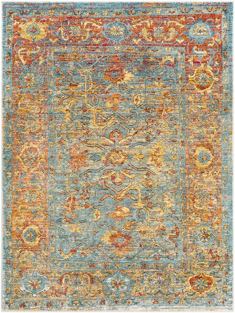 Outlet โ๏ธ SURYA GAELAN RUG: AQUA, YELLOW ๐ 1 SURYA GAELAN RUG: AQUA, YELLOW