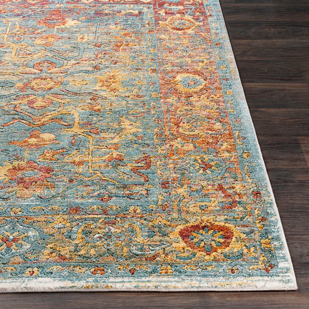 Outlet โ๏ธ SURYA GAELAN RUG: AQUA, YELLOW ๐ 3 SURYA GAELAN RUG: AQUA, YELLOW