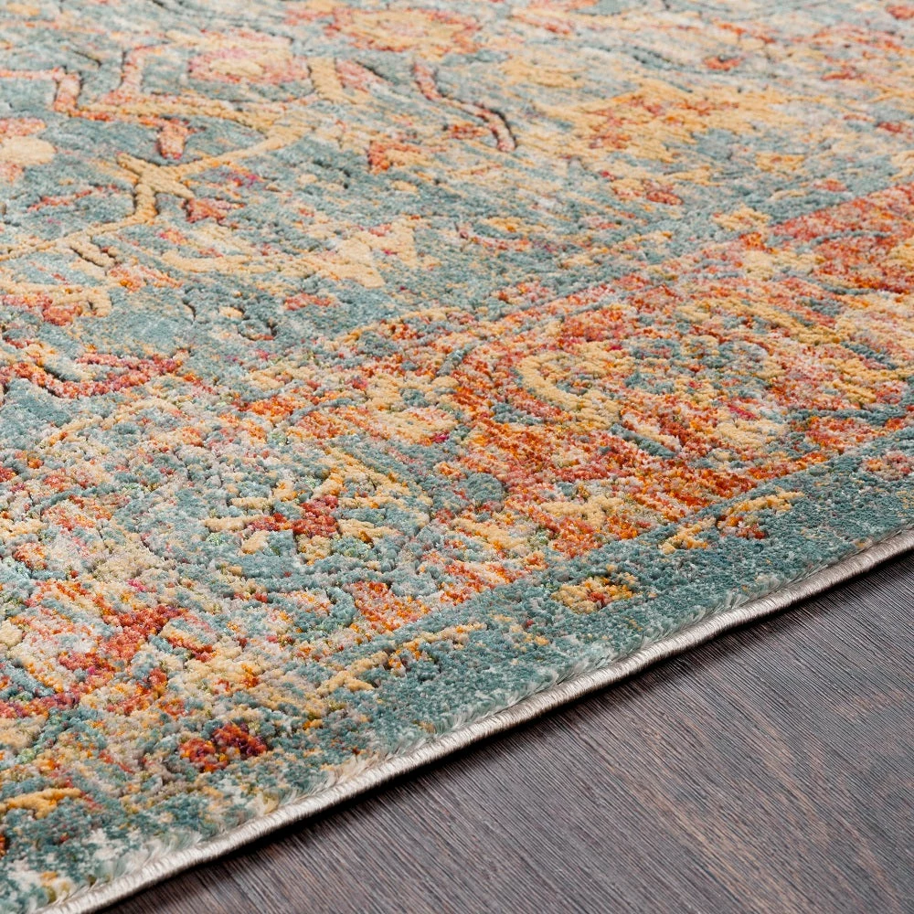 Outlet โ๏ธ SURYA GAELAN RUG: AQUA, YELLOW ๐ 7 SURYA GAELAN RUG: AQUA, YELLOW