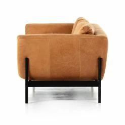 FOUR HANDS HERITAGE LEATHER SADDLEBAG SOFA: CAMEL