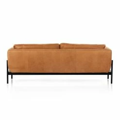 FOUR HANDS HERITAGE LEATHER SADDLEBAG SOFA: CAMEL