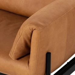 FOUR HANDS HERITAGE LEATHER SADDLEBAG SOFA: CAMEL