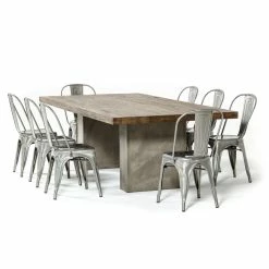 VIG Furniture HERITAGE OAK + CONCRETE DINING TABLE