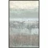 L ART Wall Art "HINT OF HORIZON I" SILVER EMBELLISHED CANVAS ART