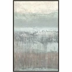 L ART Wall Art "HINT OF HORIZON I" SILVER EMBELLISHED CANVAS ART