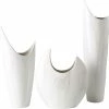 SURYA Accessories CRESCENT WHITE CERAMIC VASES | SET OF 3