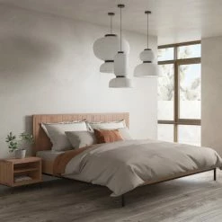 MOES HOLSTED NATURAL OAK PLATFORM BED Bedroom