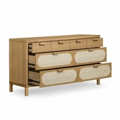 FOUR HANDS HONEY OAK + CANE DRESSER