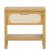 FOUR HANDS Furniture HONEY OAK + CANE END TABLE / NIGHTSTAND