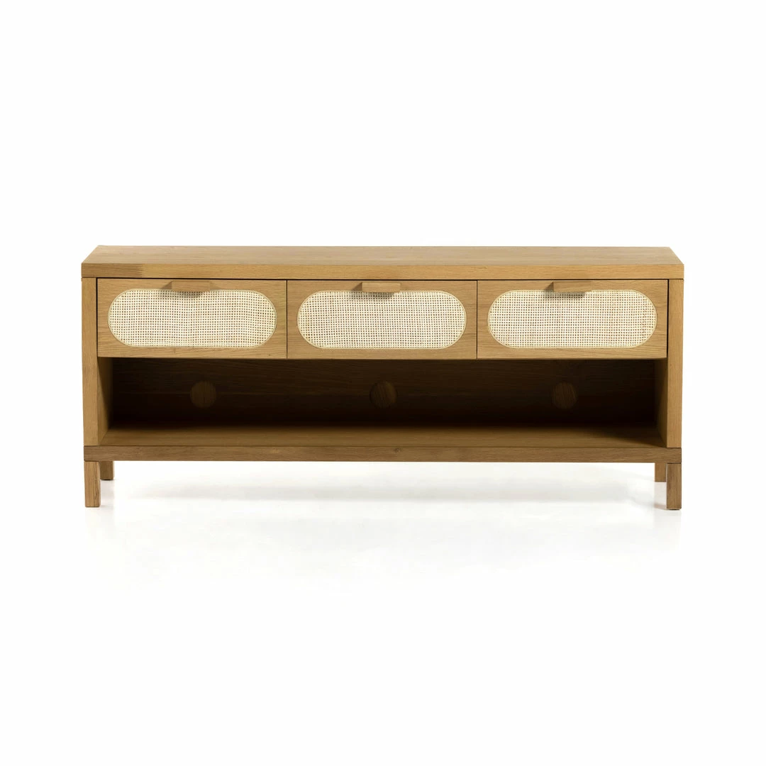 Brand new ๐ FOUR HANDS Furniture HONEY OAK + CANE MEDIA CONSOLE ๐ 1 FOUR HANDS Furniture HONEY OAK + CANE MEDIA CONSOLE