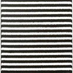 SURYA SKINNY STRIPES RUG: BLACK + WHITE