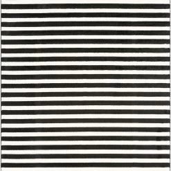 SURYA SKINNY STRIPES RUG: BLACK + WHITE