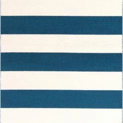 SURYA CHUNKY STRIPES RUG: NAVY + WHITE