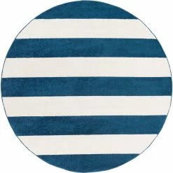 SURYA CHUNKY STRIPES RUG: NAVY + WHITE
