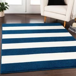 Hot Sale ๐ฅฐ SURYA CHUNKY STRIPES RUG: NAVY + WHITE โจ 7 SURYA CHUNKY STRIPES RUG: NAVY + WHITE