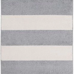 SURYA CHUNKY STRIPES RUG: GRAY + WHITE
