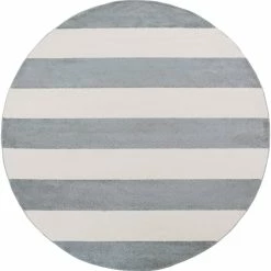 SURYA CHUNKY STRIPES RUG: GRAY + WHITE
