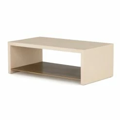 FOUR HANDS Living Room HUGO CONCRETE COFFEE TABLE: PARCHMENT