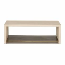 FOUR HANDS Living Room HUGO CONCRETE COFFEE TABLE: PARCHMENT