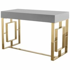 TOV Office HUTTON GRAY LACQUER DESK