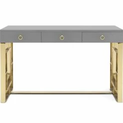 TOV Office HUTTON GRAY LACQUER DESK