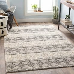 SURYA LINA TEXTURED WOOL FLAT RUG