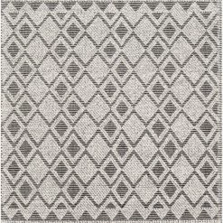 SURYA LUSO TEXTURED WOOL FLAT RUG: GRAY