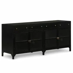 FOUR HANDS Furniture INDUSTRIAL BLACK METAL MEDIA CONSOLE