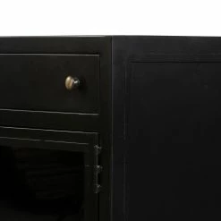 FOUR HANDS Furniture INDUSTRIAL BLACK METAL MEDIA CONSOLE