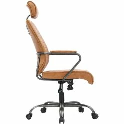 MOES INDUSTRIAL EXECUTIVE CHAIR: VINTAGE SADDLE TAN