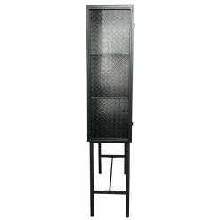MOES INDUSTRIAL METAL + EMBOSSED GLASS CABINET Furniture