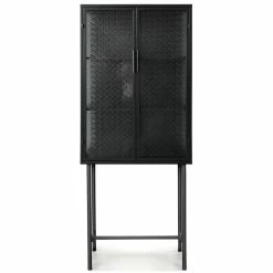 MOES INDUSTRIAL METAL + EMBOSSED GLASS CABINET Furniture