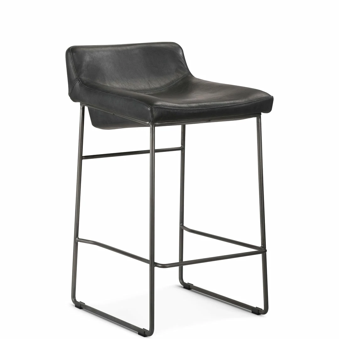 Discount ๐ MOES Furniture INDUSTRIAL SADDLE STOOLS: BLACK LEATHER | SET OF 2 ๐ 3 MOES Furniture INDUSTRIAL SADDLE STOOLS: BLACK LEATHER | SET OF 2
