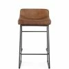 MOES INDUSTRIAL SADDLE STOOLS: BROWN LEATHER | SET OF 2